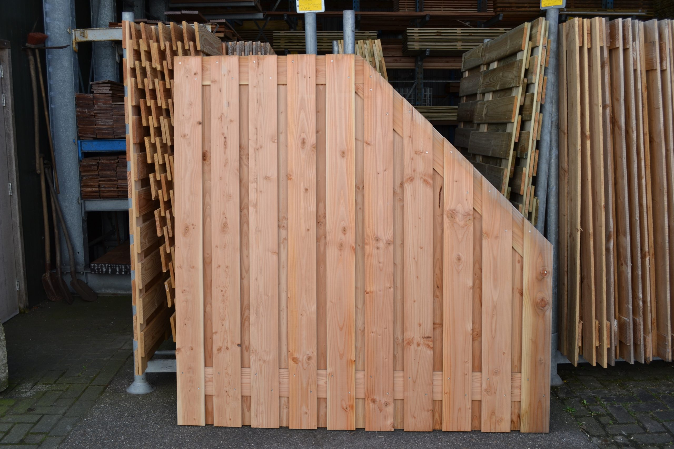 Houthandel Bos -Douglas BOS scherm 21planks verloopt van 180cm > 90cm Houthandel Bos -Douglas BOS scherm 21planks verloopt van 180cm > 90cm