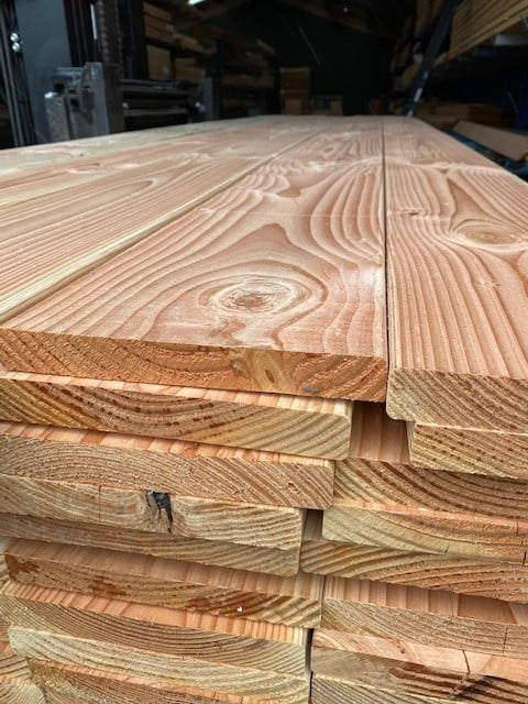 Houthandel Bos - Douglas geschaafd 25×190 blank Houthandel Bos - Douglas geschaafd 25×190 blank