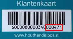 Klantenkaart Houthandel Bos code